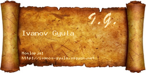 Ivanov Gyula névjegykártya