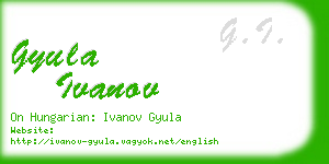 gyula ivanov business card